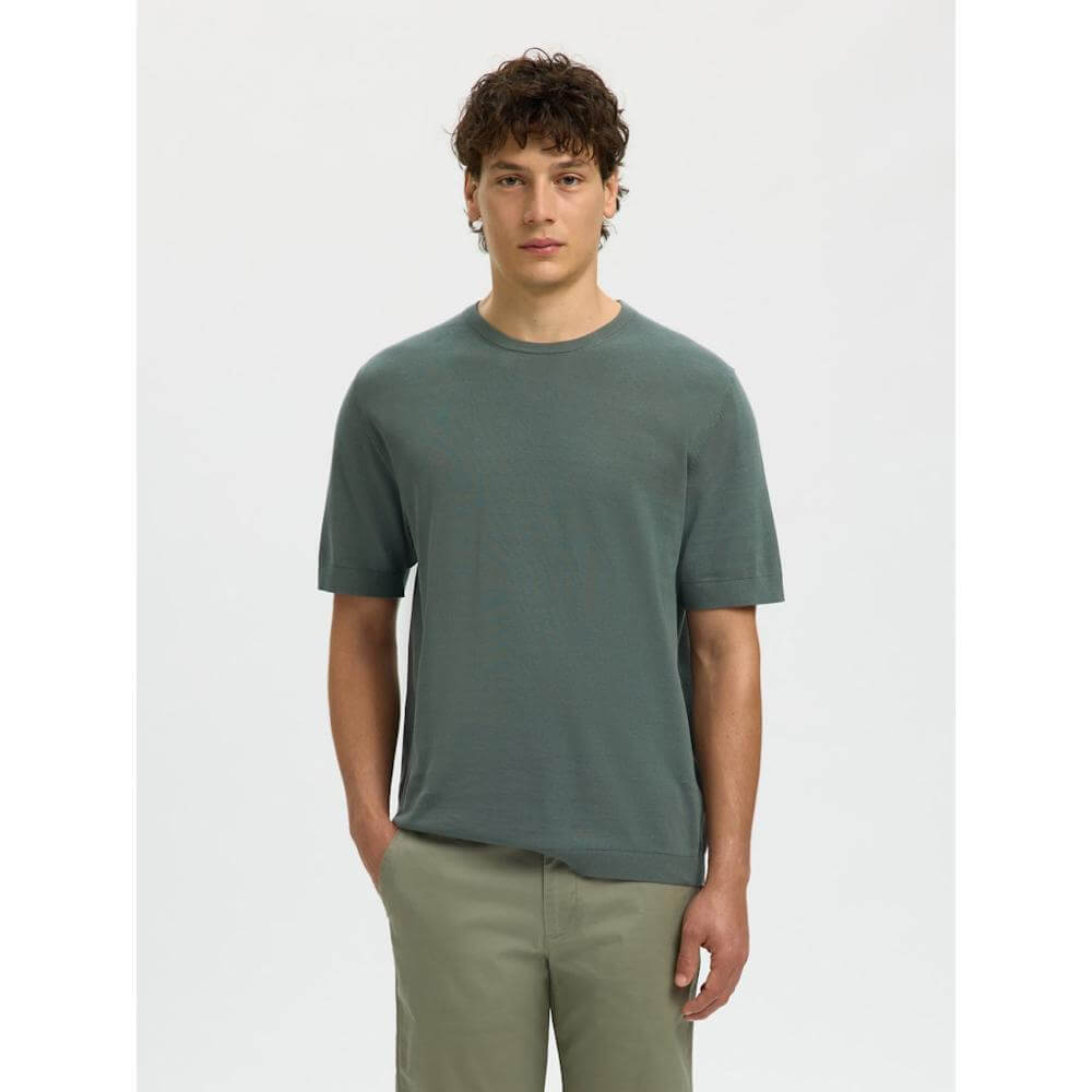 Selected Torino Short Sleeve Knit Crew Neck T-Shirt